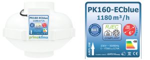 Prima Klima EC Ventilator Blue 1180m³/h 160mm RJEC Multispeed