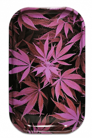 27x16cm Rolling Tray "Leaf" aus Metall [STR23919-12]