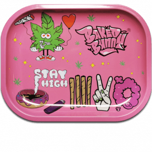 B18cm x H14cm - Rolling Tray Metall - Baked Bunny Stay High [RT41]