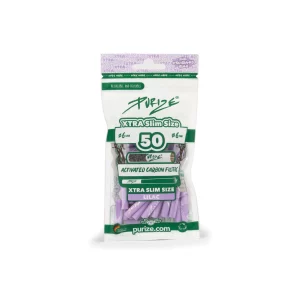 PURIZE Aktivkohlefilter XTRA Slim Size 6mm Flieder/Lila (50 Stück)
