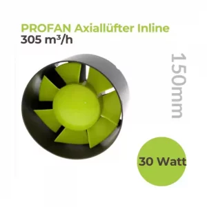 Axiallüfter Ø150mm, 275 m³/h, 30 Watt, Inline, Garden Highpro