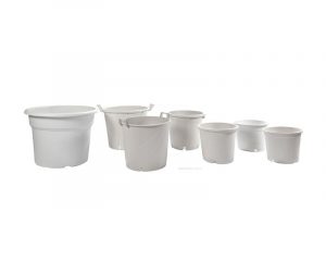 Weißer runder Topf 40 x 32 cm 27 L