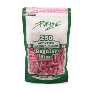 PURIZE Aktivkohlefilter Regular Size 9mm – Pink (250 Stück)