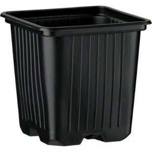 SQUARE PLANT POT - 7x7x8 cm - 0.35L - THERMOFORMED PLASTIC
