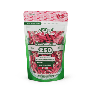 PURIZE Aktivkohlefilter XTRA Slim 6mm – Pink (250 Stück)