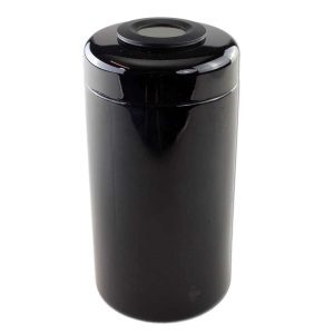 Black Leaf Violettglasdose 500ml ohne Logo mit Thermo-/Hygrometer