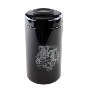 Black Leaf Violettglasdose mit Thermo-/Hygrometer 1000ml