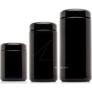 Violettglas 1000ml mit Thermo-/Hygrometer