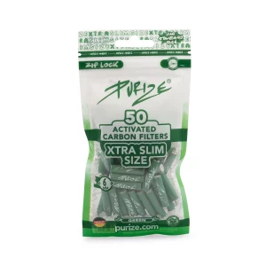 PURIZE Aktivkohlefilter XTRA Slim 6mm Grün (50 Stück)