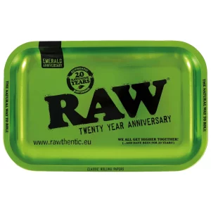 RAW Emerald Green 20th Anniversary Rolling Tray Small