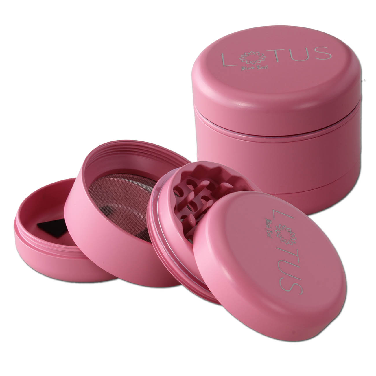 Black Leaf Lotus Grinder 4-tlg. keramikbeschichtet rosa – Ø 55/51mm H 47mm